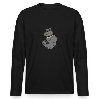 strong bulldogg 02 - T-shirt manches longues Premium bio Homme - noir - Devant - Nico (187cm)