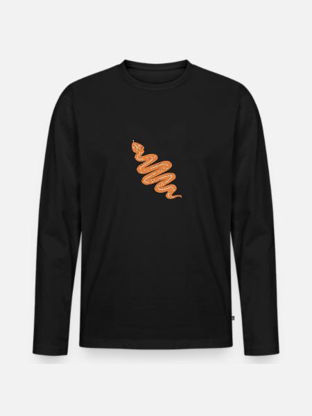 DOWN UNDER SNAKE - Men's Premium Organic Long Sleeve Shirt - black