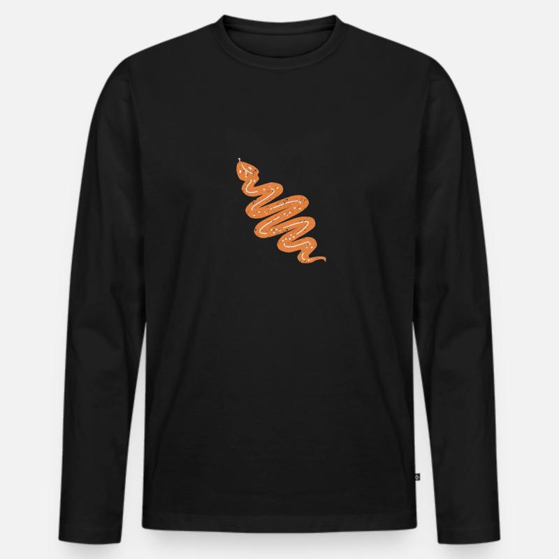 DOWN UNDER SNAKE - Männer Premium Bio Langarmshirt - Schwarz