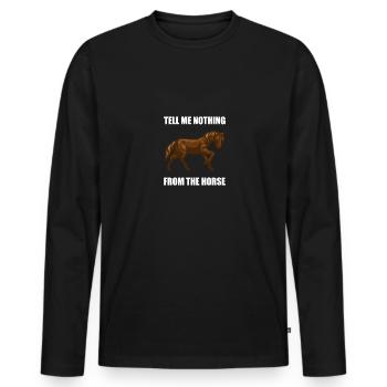 Denglish ne me dit rien du cheval - T-shirt manches longues Premium bio Homme - noir - Devant - Nico (187cm)