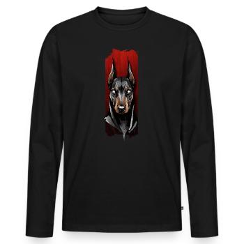 Vigilant Stare: Doberman's Gaze - Men's Premium Organic Long Sleeve Shirt - black - Front - Nico (187cm)