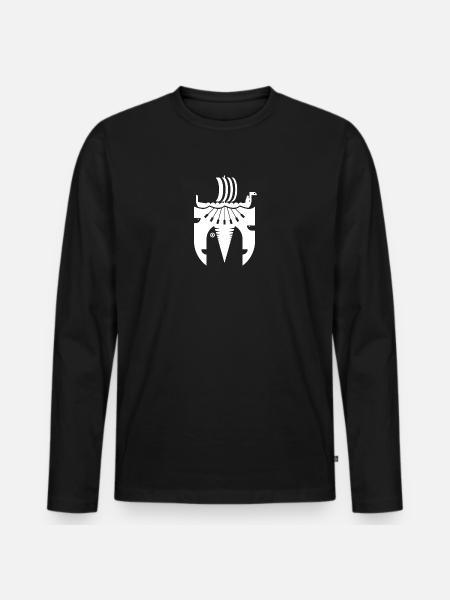 Wikingerschiff - Männer Premium Bio Langarmshirt - Schwarz