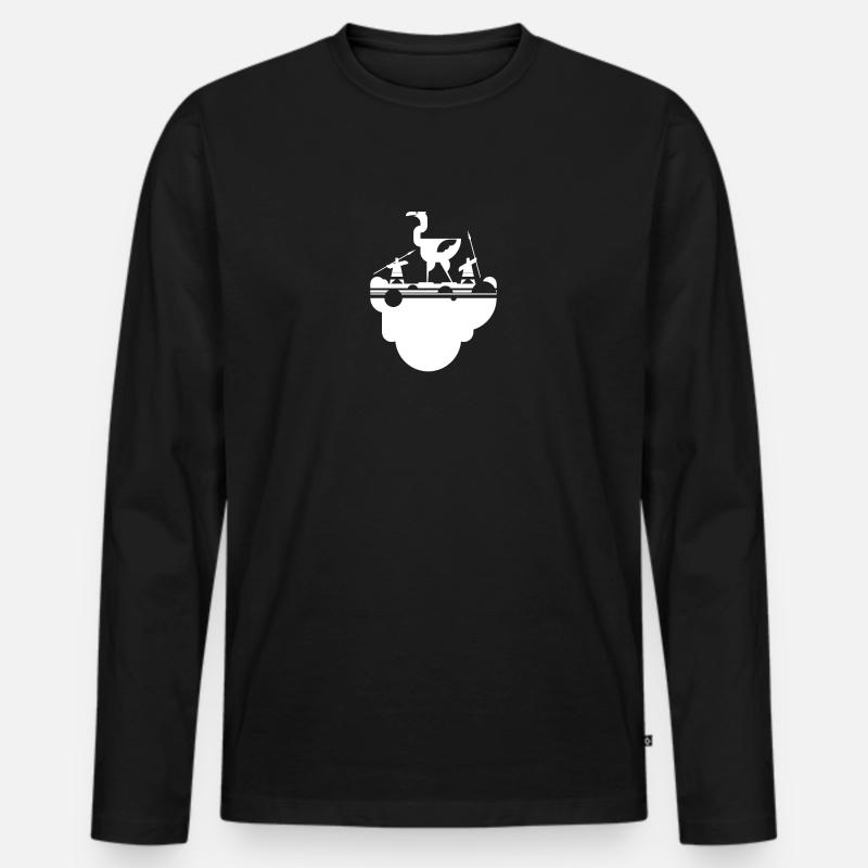 Steinzeitjagd - Männer Premium Bio Langarmshirt - Schwarz