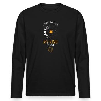 Le Scorpion et la Vierge Mon genre D’Amour - T-shirt manches longues Premium bio Homme - noir - Devant - Nico (187cm)