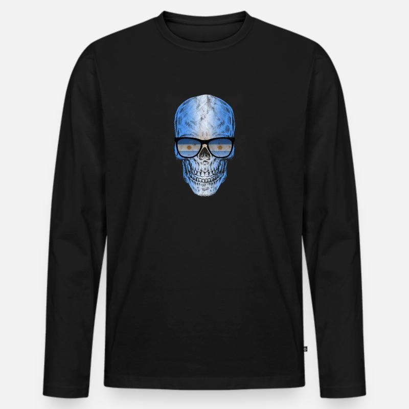 Argentinien - Männer Premium Bio Langarmshirt - Schwarz