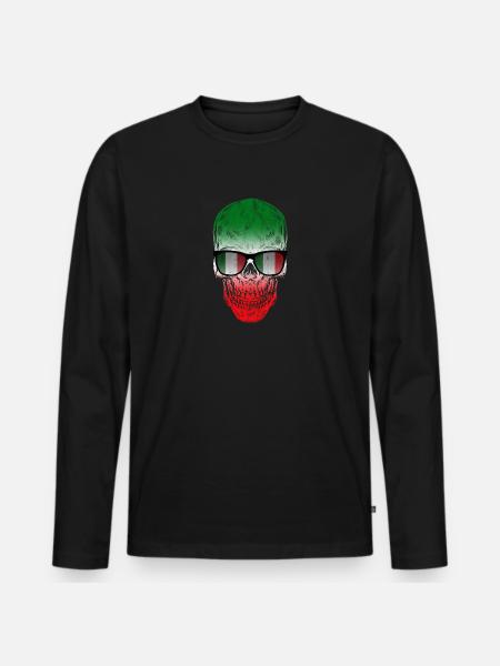 Italy - Men's Premium Organic Long Sleeve Shirt - black