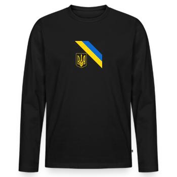 Ukrainisch - Männer Premium Bio Langarmshirt - Schwarz - Vorne - Nico (187cm)