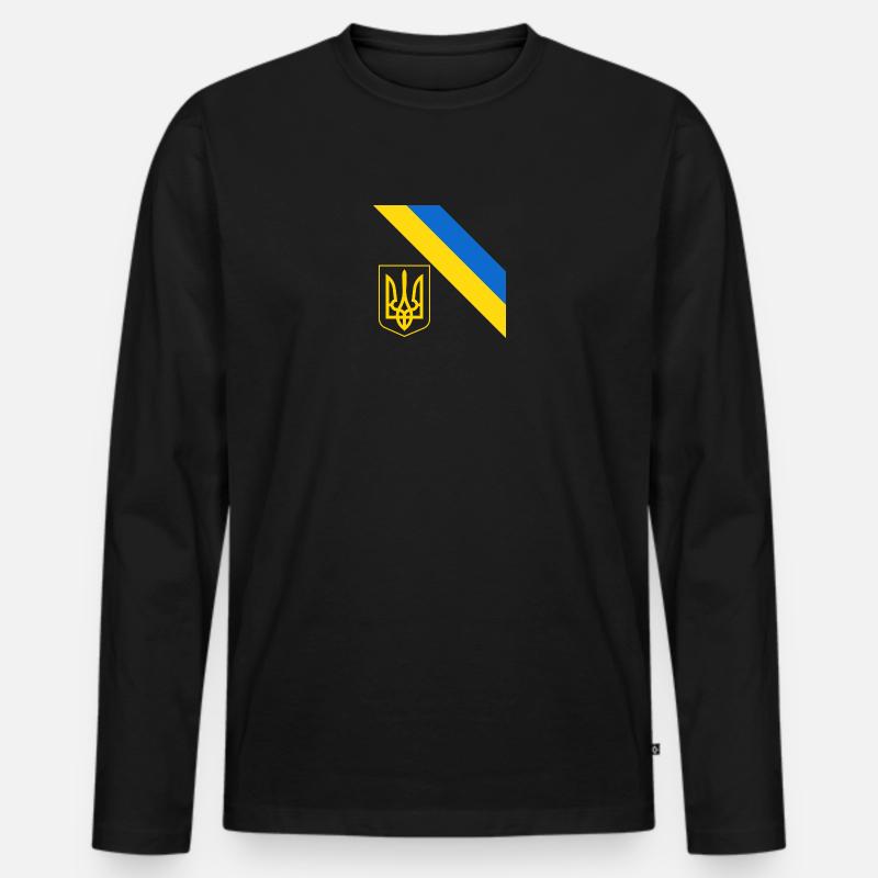Ukrainisch - Männer Premium Bio Langarmshirt - Schwarz