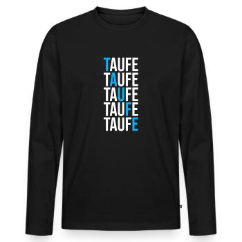 taufe taufen jesus christ evangelisch katholisch - Männer Premium Bio Langarmshirt - Schwarz - Vorne - Nico (187cm)