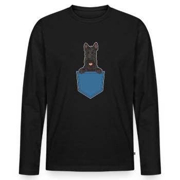 Scottish Terrier Scottie Dog - Men's Premium Organic Long Sleeve Shirt - black - Front - Nico (187cm)