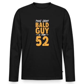 Bald Head Baldness Beard Bald Head - Men's Premium Organic Long Sleeve Shirt - black - Front - Nico (187cm)