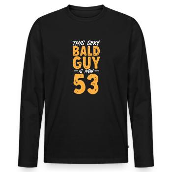 Bald Head Baldness Beard Bald Head - Men's Premium Organic Long Sleeve Shirt - black - Front - Nico (187cm)