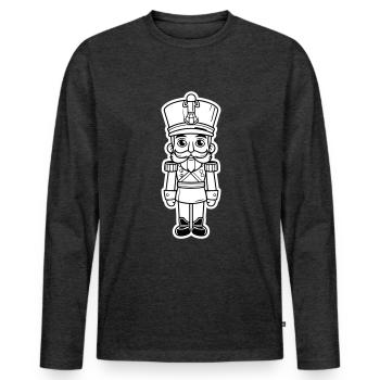 Nutcracker Christmas Symbol - Men's Premium Organic Long Sleeve Shirt - heather anthracite - Front - Nico (187cm)