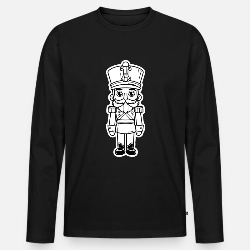 Nussknacker Weihnachten Symbol - Männer Premium Bio Langarmshirt - Schwarz