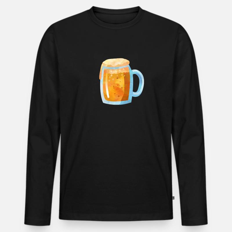 Weizenbier im Krug - Männer Premium Bio Langarmshirt - Schwarz