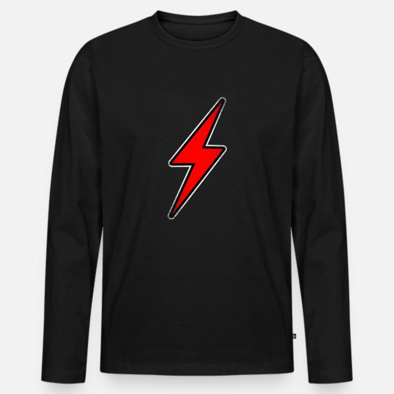 Elektroauto Blitz rot - Männer Premium Bio Langarmshirt - Schwarz