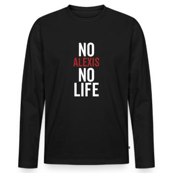 Pas d’Alexis, pas de vie - T-shirt manches longues Premium bio Homme - noir - Devant - Nico (187cm)