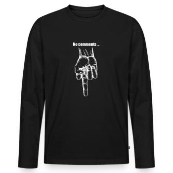 Verkehrte Welt b - Männer Premium Bio Langarmshirt - Schwarz - Vorne - Nico (187cm)