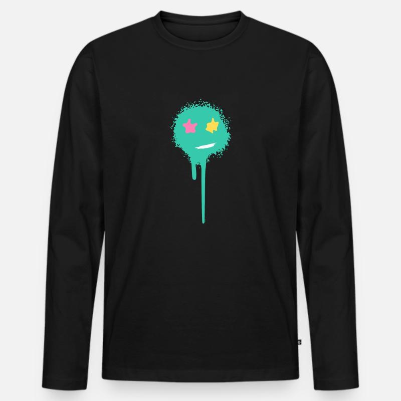 Paint stain - Männer Premium Bio Langarmshirt - Schwarz