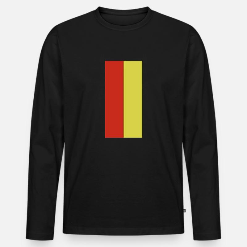 Rot Gelb Farben - Männer Premium Bio Langarmshirt - Schwarz
