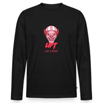 Soulever comme une bête clown - T-shirt manches longues Premium bio Homme - noir - Devant - Nico (187cm)