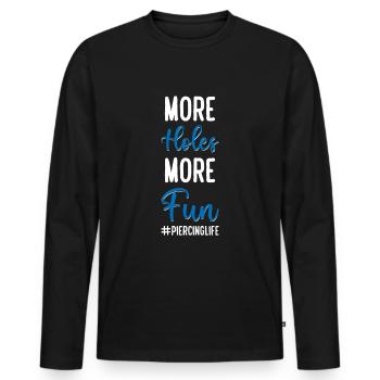 Piercing Pain Tattoo - Men's Premium Organic Long Sleeve Shirt - black - Front - Nico (187cm)