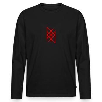 Web of Wyrd runes cadeau mythe nordique Vikings - T-shirt manches longues Premium bio Homme - noir - Devant - Nico (187cm)