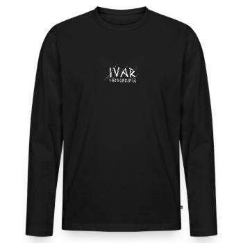 Ivar Gift Mythologie viking nordique - T-shirt manches longues Premium bio Homme - noir - Devant - Nico (187cm)