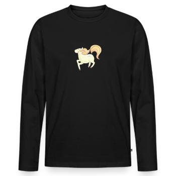 pony - Men's Premium Organic Long Sleeve Shirt - black - Front - Nico (187cm)