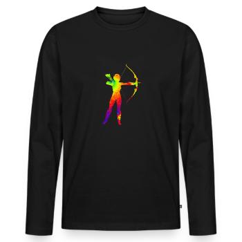 Archer Shooting Sports Sport Shooters Gift - Men's Premium Organic Long Sleeve Shirt - black - Front - Nico (187cm)