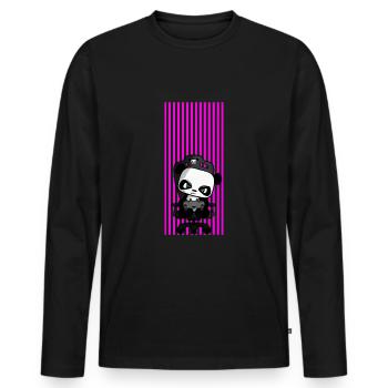 Cute Gaming Panda, PEW PEW, Nerd, Gamer, Gaming - Men's Premium Organic Long Sleeve Shirt - black - Front - Nico (187cm)