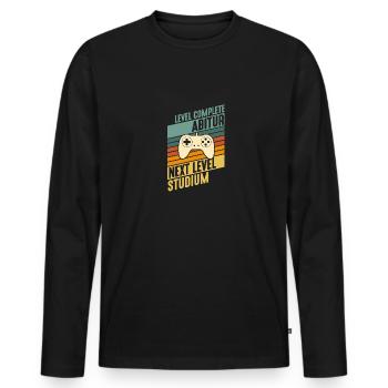 Level komplett Abitur nächstes Level Studium - Männer Premium Bio Langarmshirt - Schwarz - Vorne - Nico (187cm)