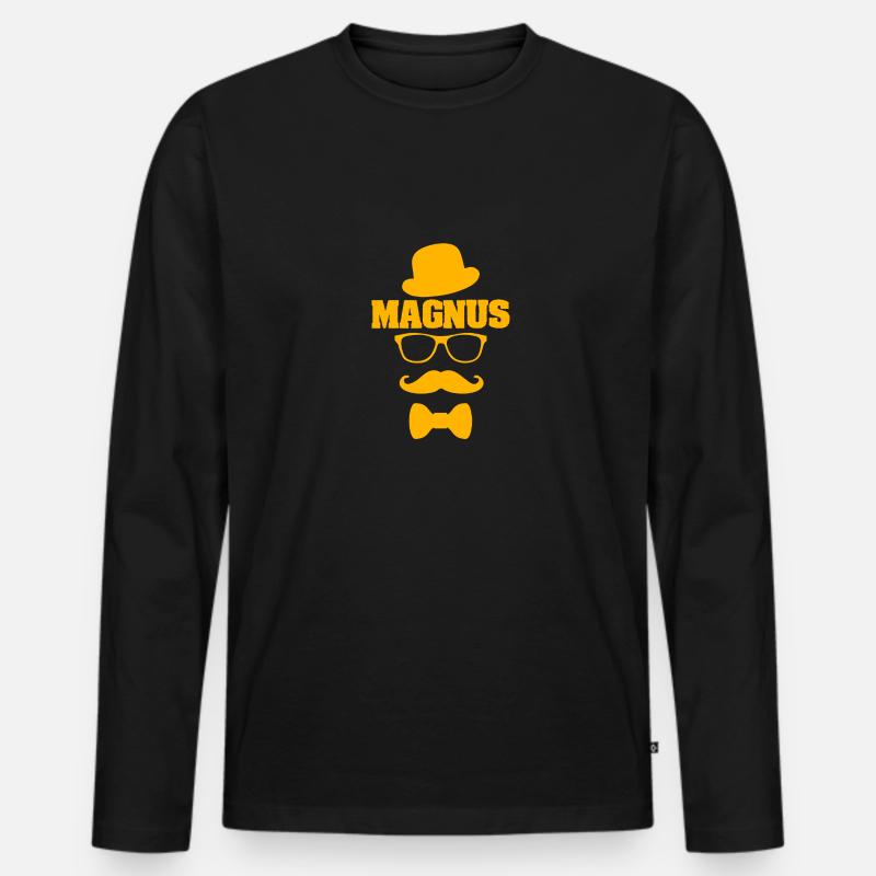 Magnus - Männer Premium Bio Langarmshirt - Schwarz