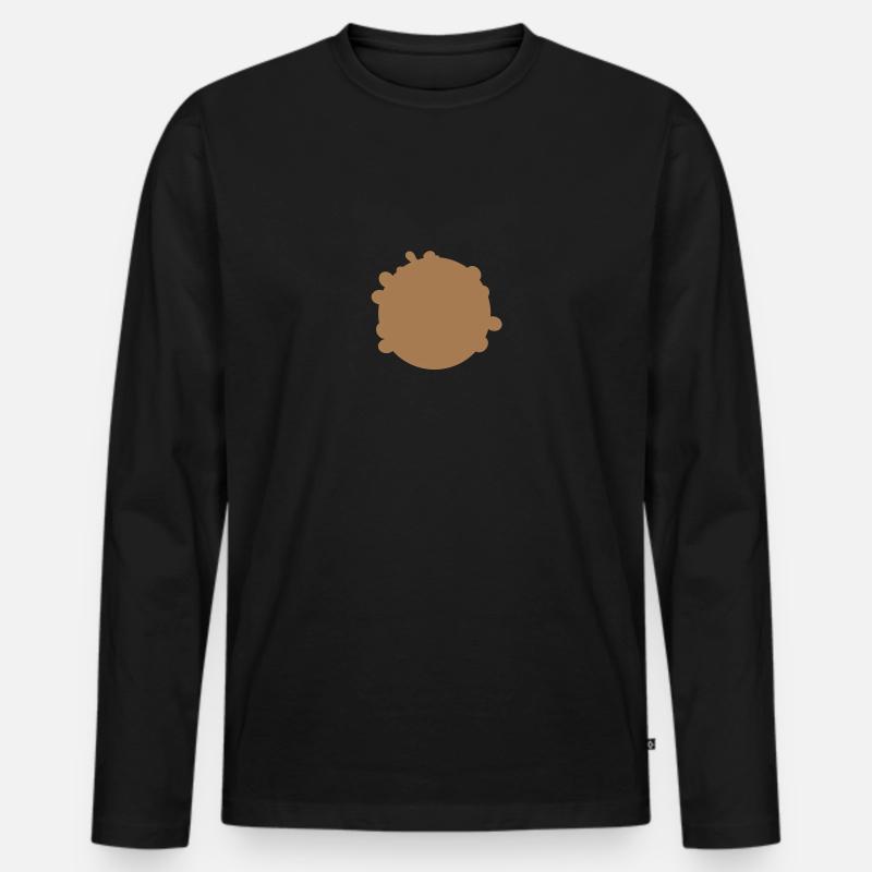 Kaffee - Männer Premium Bio Langarmshirt - Schwarz