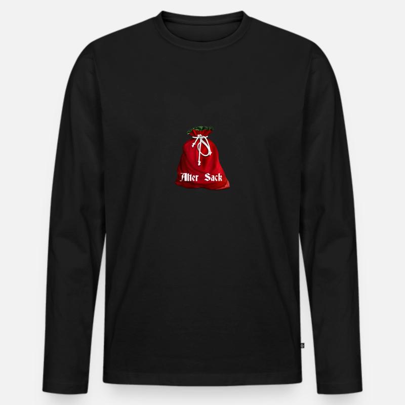 Alter Sack - Männer Premium Bio Langarmshirt - Schwarz