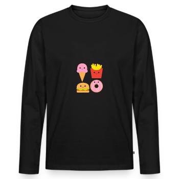 Fun food Cute food - Men's Premium Organic Long Sleeve Shirt - black - Front - Nico (187cm)