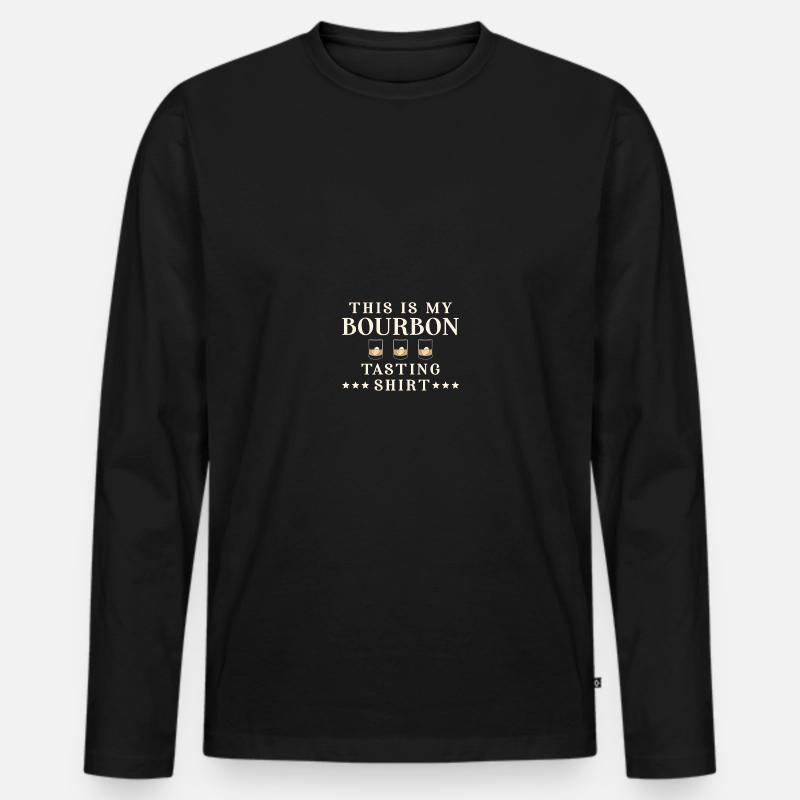 This Is My Bourbon Drinking - Männer Premium Bio Langarmshirt - Schwarz