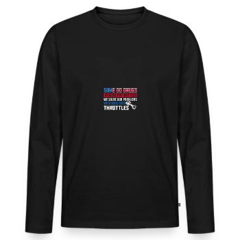 Wide Open Throttles - Männer Premium Bio Langarmshirt - Schwarz - Vorne - Nico (187cm)