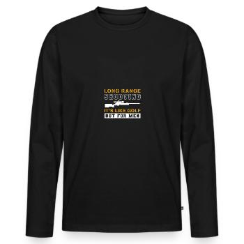 Long Range Shooting It's Like Golf But For Men - Männer Premium Bio Langarmshirt - Schwarz - Vorne - Nico (187cm)