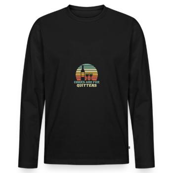 Corks Are For Quitters - Männer Premium Bio Langarmshirt - Schwarz - Vorne - Nico (187cm)