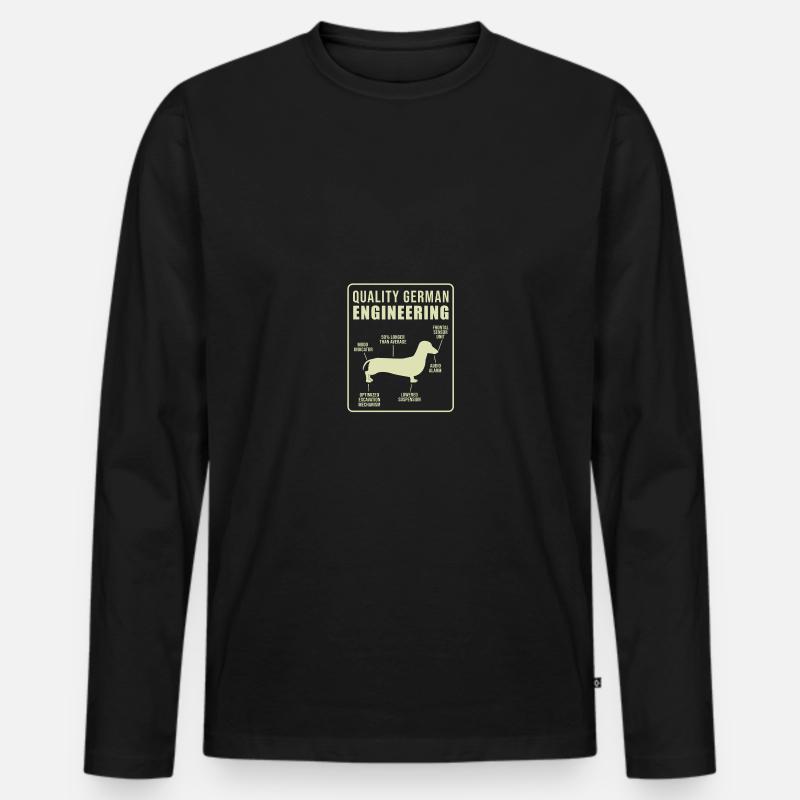 Quality German Engineering Daschund - Männer Premium Bio Langarmshirt - Schwarz