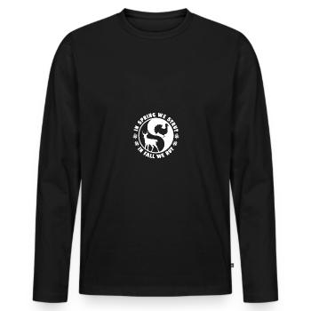 In Spring We Strut In Fall We Rut - Männer Premium Bio Langarmshirt - Schwarz - Vorne - Nico (187cm)