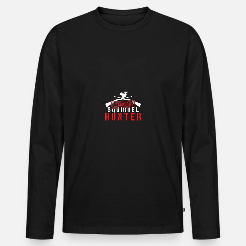 Legendary Squirrel Hunter - Männer Premium Bio Langarmshirt - Schwarz