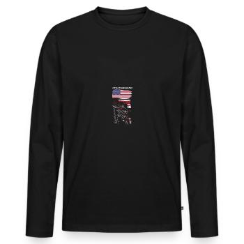 I Study Triggernometry USA American Flag 2nd - Männer Premium Bio Langarmshirt - Schwarz - Vorne - Nico (187cm)