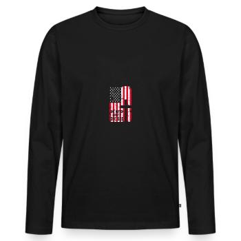 One Nation Under God Patriotic Christian Praise - Männer Premium Bio Langarmshirt - Schwarz - Vorne - Nico (187cm)