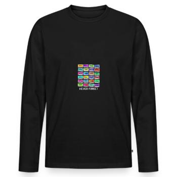 Never Forget Audio Cassette Tape - Never Forget - Männer Premium Bio Langarmshirt - Schwarz - Vorne - Nico (187cm)