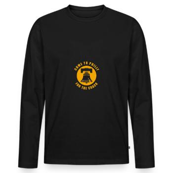 Come To Philly For The Crack - Männer Premium Bio Langarmshirt - Schwarz - Vorne - Nico (187cm)