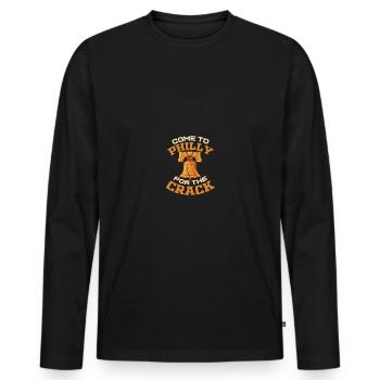 Come To Philly For The Crack - Männer Premium Bio Langarmshirt - Schwarz - Vorne - Nico (187cm)