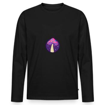 Magic Mushroom LSD Space Shroom Drug - Männer Premium Bio Langarmshirt - Schwarz - Vorne - Nico (187cm)