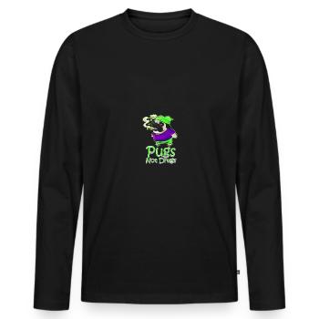 Pugs Not Drugs - Say No To Drugs Dog Owner - Männer Premium Bio Langarmshirt - Schwarz - Vorne - Nico (187cm)